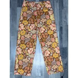 Billabong x The Salty Blonde Floral Pants Women’s 25 Boho Retro Wide Leg Y2K